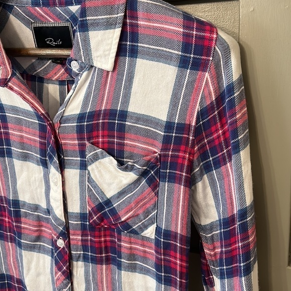 Rails Hunter Plaid Flannel Long Sleeve Button Down Shirt Super Soft Size XS - Picture 8 of 13